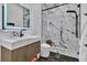 Contemporary bathroom with marble shower and stylish vanity at 3266 S Spring Mountain Blvd, Pahrump, NV 89048