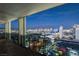Expansive city views from the balcony, showcasing the glittering Las Vegas skyline at twilight at 4381 W Flamingo Rd # 3002, Las Vegas, NV 89103