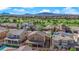An aerial view of a neighborhood with nearby golf course and mountain views at 508 Via Palermo Dr, Henderson, NV 89011