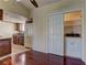 This well-designed kitchen features modern appliances, dark cabinetry, and a convenient in-unit washer and dryer at 5345 Silvermist Ct # 203, Las Vegas, NV 89122