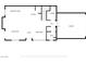 Detailed first-floor plan featuring a kitchen, living room, dining, and garage at 1156 Harts Bluff Pl # 3, Henderson, NV 89002