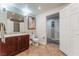 Modern bathroom with ample counter space and bright lighting at 150 Las Vegas Blvd # 1014, Las Vegas, NV 89101