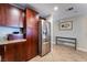 A modern kitchen with stainless steel appliances and sleek cabinets at 150 Las Vegas Blvd # 1014, Las Vegas, NV 89101