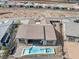 Aerial view of the backyard, swimming pool, patio, and house layout at 160 Stone Mesa Ct, Henderson, NV 89011
