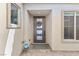 A welcoming front door adorned with glass and a wreath at 160 Stone Mesa Ct, Henderson, NV 89011
