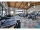 Community gym featuring modern exercise equipment, high ceilings, and expansive windows at 160 Stone Mesa Ct, Henderson, NV 89011