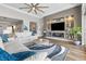 Cozy living room with a built-in entertainment center and modern decor at 160 Stone Mesa Ct, Henderson, NV 89011