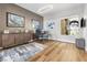 Cozy home office with modern decor, wood floors, and natural light at 160 Stone Mesa Ct, Henderson, NV 89011