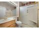 Bathroom featuring a glass enclosed shower with built in seating at 1700 Wellington Springs Ave, Henderson, NV 89052