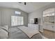 Bright bedroom with ensuite bath, wood floors, and vaulted ceilings at 1800 Montvale Ct, Las Vegas, NV 89134