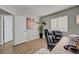 Bright home office with a desk, chair, and wood floors at 1800 Montvale Ct, Las Vegas, NV 89134