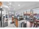 Modern kitchen with stainless steel appliances, a kitchen island, and city views at 200 W Sahara Ave # 801, Las Vegas, NV 89102
