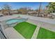 Backyard features a private pool and manicured artificial turf at 2521 Richfield Blvd, Las Vegas, NV 89102