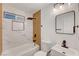 Updated bathroom featuring a modern sink, shower, and wood accents at 2521 Richfield Blvd, Las Vegas, NV 89102