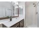 Bathroom with stand up shower and large mirror at 2743 Carolina Blue Ave, Henderson, NV 89052