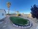 Spacious backyard with a grass area, tall palms, and a block wall at 4194 Greenpoint St, Las Vegas, NV 89147