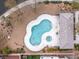 Aerial view of a private pool, patio, and well-maintained backyard at 8248 Southern Cross Ave, Las Vegas, NV 89131