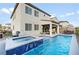 Inviting backyard oasis featuring a refreshing swimming pool, jacuzzi, and a covered patio area at 8677 Nichols Ave, Las Vegas, NV 89148