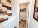 Half bathroom featuring decorative wall art and modern fixtures at 10819 Far Country Ave, Las Vegas, NV 89129