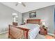Bedroom featuring a ceiling fan, with gray wall paint at 1150 Red Margin Ct # 101, Las Vegas, NV 89183
