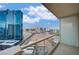 Stunning balcony view capturing the Las Vegas skyline with modern high-rise buildings at 125 E Harmon Ave # 2205, Las Vegas, NV 89109