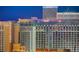 Impressive view of the Las Vegas skyline featuring Trump, Venetian, and Horseshoe hotels against a dark blue night sky at 125 E Harmon Ave # 2205, Las Vegas, NV 89109