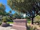 A South Hills neighborhood sign with pretty landscaping at 2020 Rainbow View St, Henderson, NV 89012
