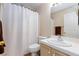 Bright bathroom with a shower-tub combo, providing convenience and functionality at 3660 Renovah St # 201, Las Vegas, NV 89129