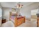 Bedroom featuring a ceiling fan and a bed frame at 3747 Gulliver St, Las Vegas, NV 89115