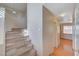 Carpeted staircase leading to the upper level of the house at 3747 Gulliver St, Las Vegas, NV 89115