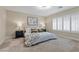 Serene bedroom with a plush bed, contemporary lamps, and window shutters for optimal light control at 4339 Grey Spencer Dr, Las Vegas, NV 89141