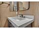 Close-up of a modern bathroom sink featuring sleek hardware and a stylish vanity at 4345 N Dapple Gray Rd, Las Vegas, NV 89129