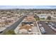 Aerial view of a residential area, showing the neighborhood layout and homes at 7181 Pleasant View Ave, Las Vegas, NV 89147