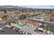 An aerial view shows the community's layout, with streets, landscaping, and nearby parking at 7181 Pleasant View Ave, Las Vegas, NV 89147