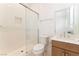 Contemporary bathroom featuring a glass-enclosed shower, modern vanity, and sleek fixtures at 8979 Rolling Pietra St, Las Vegas, NV 89166