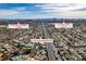 An aerial view of the property showing proximity to both downtown Las Vegas and the Las Vegas Strip at 1225 Arrowhead Ave, Las Vegas, NV 89106