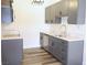 Kitchen featuring gray cabinets, new counter tops, and stainless steel appliances at 1624 N Torrey Pines Dr # 101, Las Vegas, NV 89108