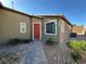 Inviting front porch featuring brick pavers and desert-friendly landscaping at 2040 Port Royal Dr, Laughlin, NV 89029
