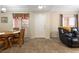 Open-concept dining area leads to cozy living space at 313 Haley Way # D, Mesquite, NV 89027