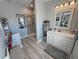 Modern bathroom with a glass-enclosed shower, vanity, and stylish decor, creating a spa-like experience at 3341 S Big Sky Way, Pahrump, NV 89048
