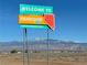 Welcome to Pahrump sign featuring scenic mountain views, inviting entry to the town at 3341 S Big Sky Way, Pahrump, NV 89048