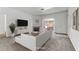 Bright living room featuring neutral decor, a decorative fireplace and comfortable seating at 4730 E Craig Rd # 1093, Las Vegas, NV 89115