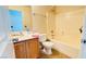 Bathroom with shower tub combination and vanity at 836 Sheerwater Ave, Henderson, NV 89052