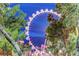 A view of the High Roller Wheel from ground level with palm trees at 210 E Flamingo Rd # 326, Las Vegas, NV 89169