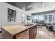 Stylish kitchen featuring an island with seating, stainless steel appliances, and an open layout at 4471 Dean Martin Dr # 2605, Las Vegas, NV 89103