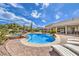 Large backyard with pool and jacuzzi at 6206 Rio Camuy Ave, Las Vegas, NV 89131