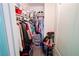 Walk-in closet with ample storage space for clothes and accessories at 7403 Benlomond Ave, Las Vegas, NV 89179