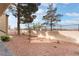 The backyard featuring small trees and bushes and a block wall for privacy at 9000 Las Vegas Blvd # 1043, Las Vegas, NV 89123