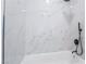 Close-up of a stunning tub-shower combo with modern tile and dark fixtures at 9000 Las Vegas Blvd # 1043, Las Vegas, NV 89123