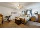 Relaxing bedroom offers a ceiling fan, plush carpet and an exercise bike to help you start your day off right at 1349 Foxglove Dr, Las Vegas, NV 89142